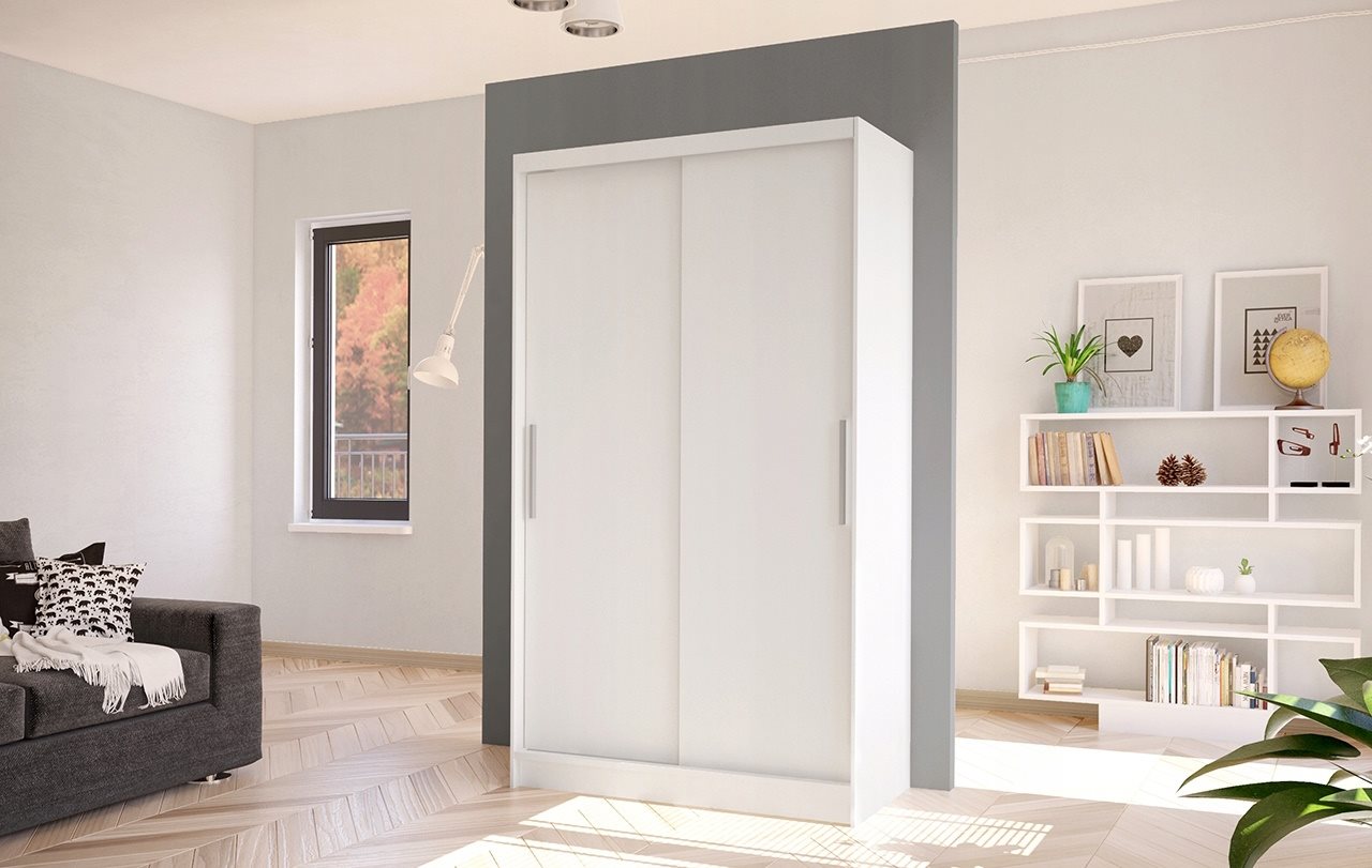 Image Шкаф купе Space Meble Costa I 100x200x58 White Matte