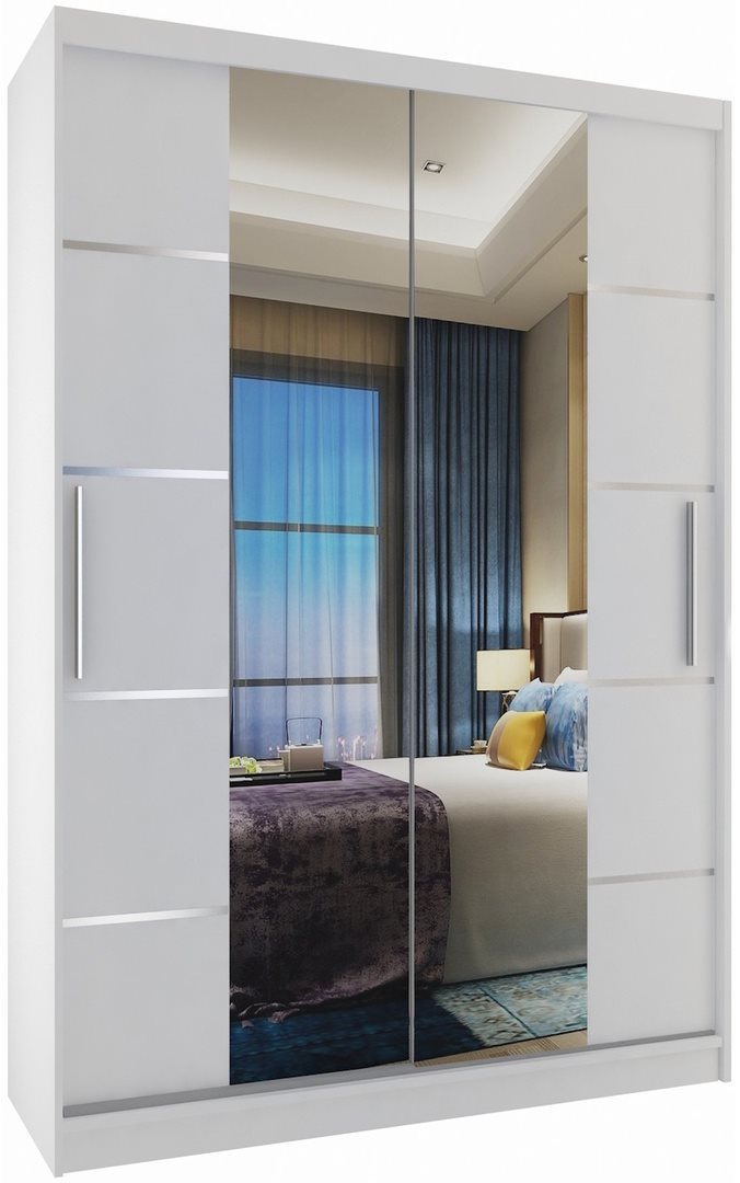 Image Шкаф купе Belini Premium ME SZP6/1/W/W/0/KLAL White Matt/White