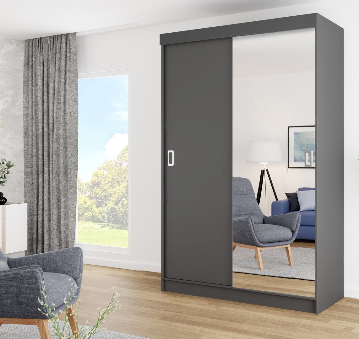 Image Шкаф купе Prime Furniture Bill 1 138x205x59 Graphite