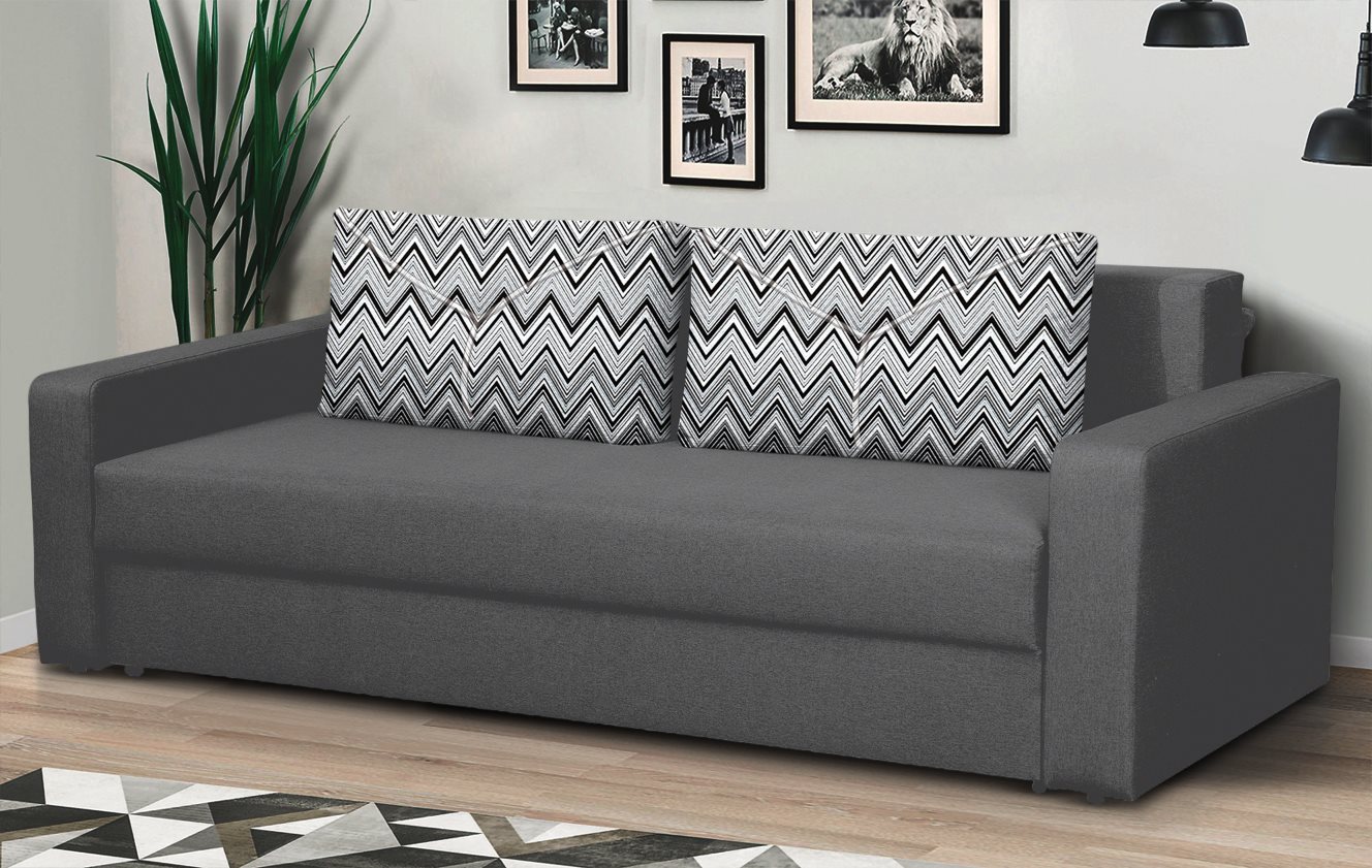 Image Canapea Modern Flint 2 Alaska 10 Total Eclipse/Classic 04 Dark Gray/White/Black