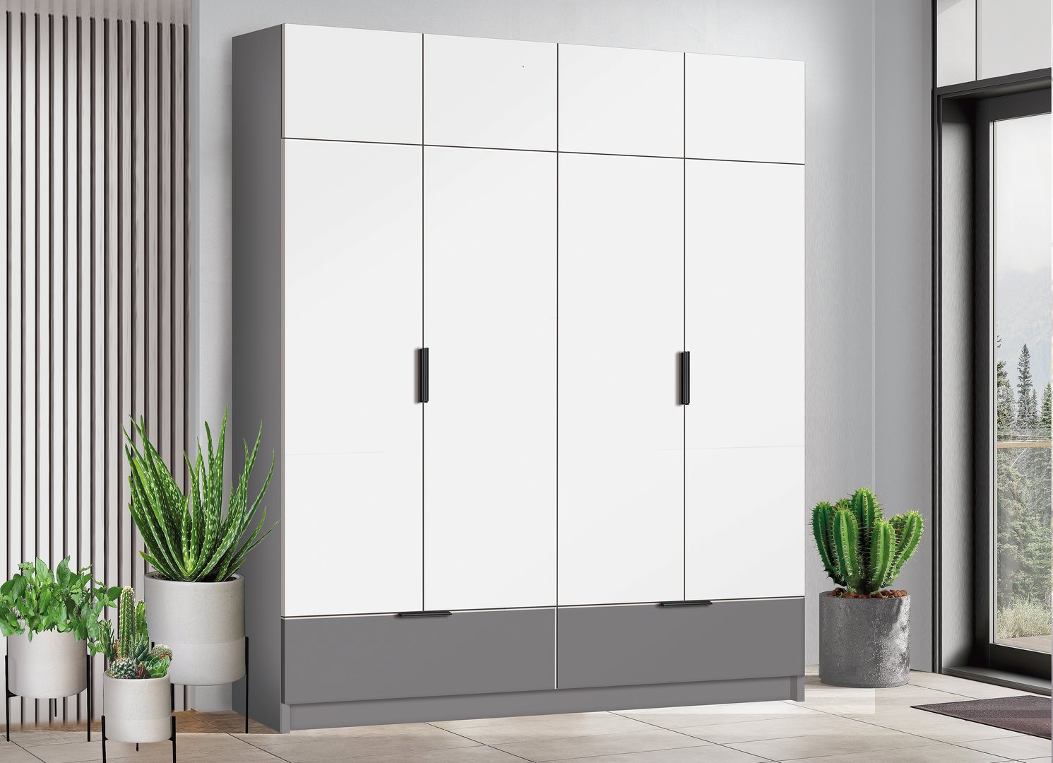 Image Шкаф Modern Komfort 180 Gray Slate/White