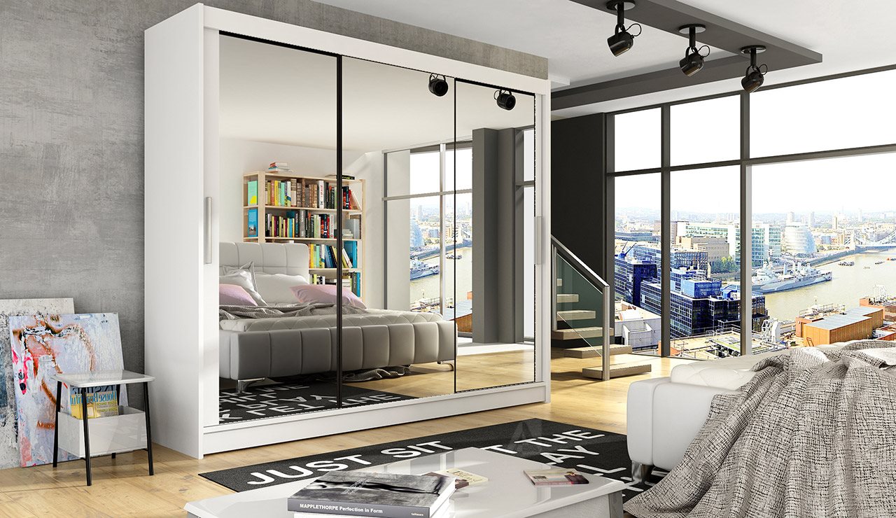 Image Шкаф купе Space Meble Aston III 250x215x58 White Matte