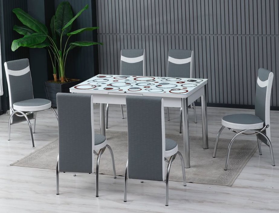 Image Set de bucatarie Fabulous 0131 80/130 Gray/White/Red