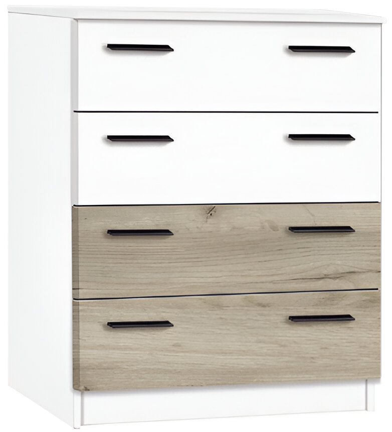 Image Comoda Modern Andi 4B White/Oak Kraft Gray