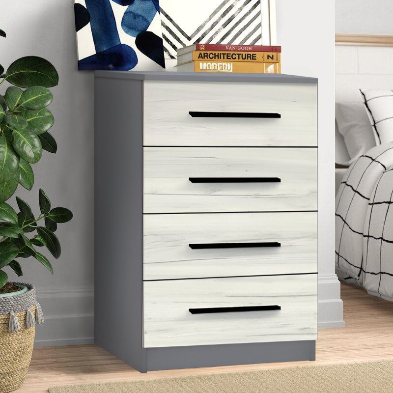 Image Comoda Modern Kenon 4S Grey Slate/White Kraft Oak