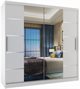 Image Шкаф купе Belini Premium ME SZP5/1/W/W/0/KLAL White Matt/White