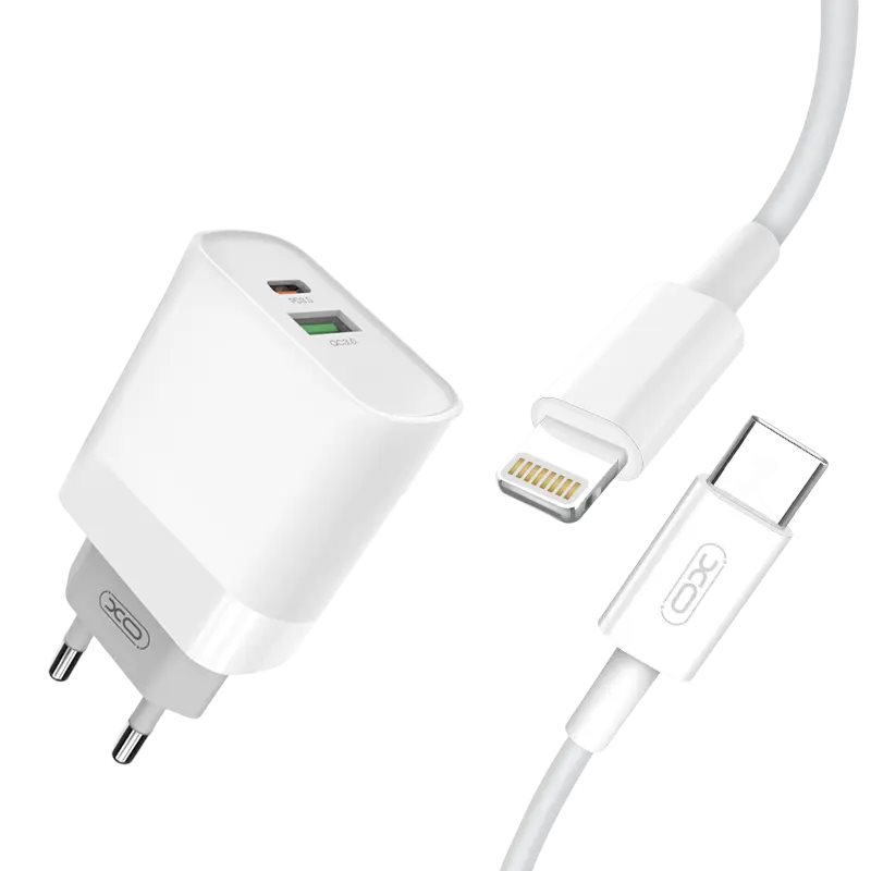 Image Зарядное устройство XO L64 Lightning Cable Q.C3.0+PD 18W White