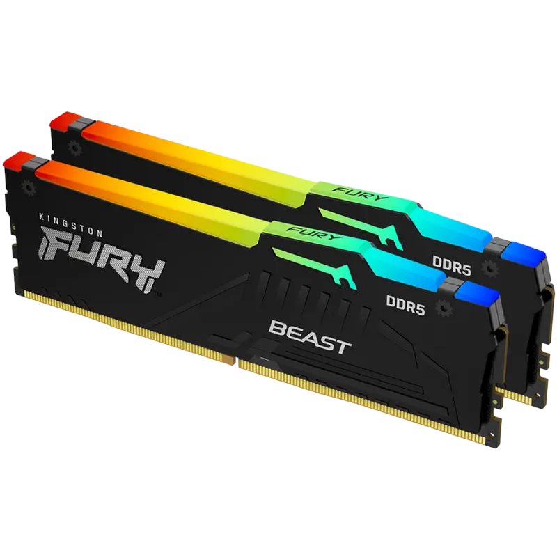 Image Memorie RAM Kingston FURY Beast RGB 32GB DDR5-6000MHz Kit (KF560C30BBAK2-32)