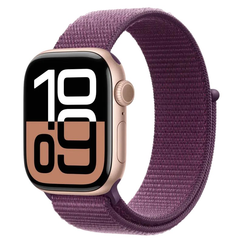Image Умные часы Apple Watch Series 10 GPS 42mm MWWK3 Rose Gold Aluminum case with Plum Sport Loop