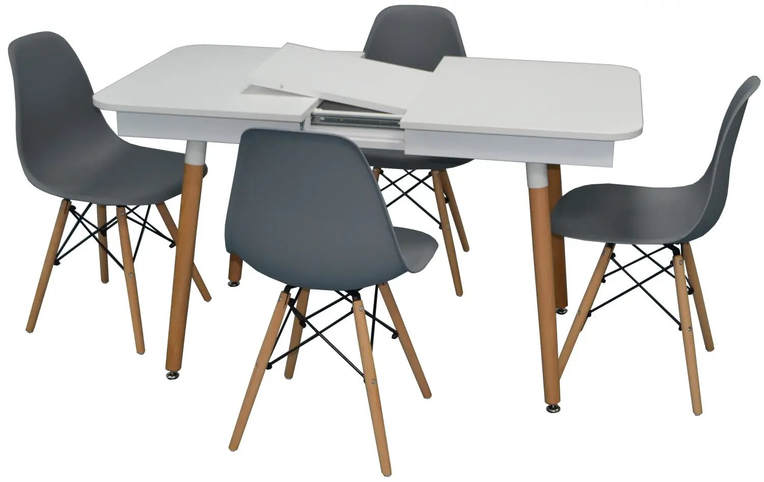 Image Комплект для кухни Evelin DT 431-1R Wo + 4 стула LC-021 Grey