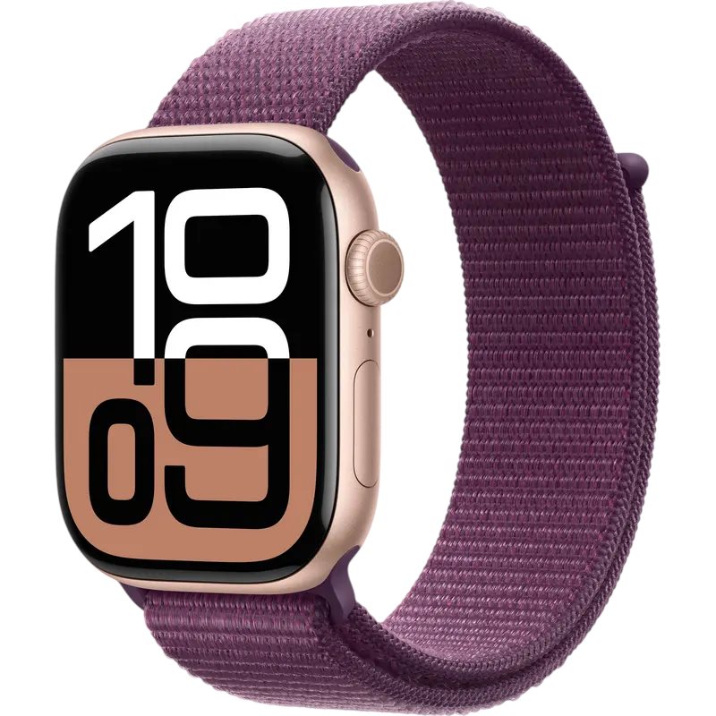 Image Умные часы Apple Watch Series 10 GPS 46mm MWWV3 Rose Gold Aluminum case with Plum Sport Loop