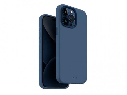 Image Husă Uniq for iPhone 15 Pro Max Hybrid Magclik Charging Lino Hue Blue