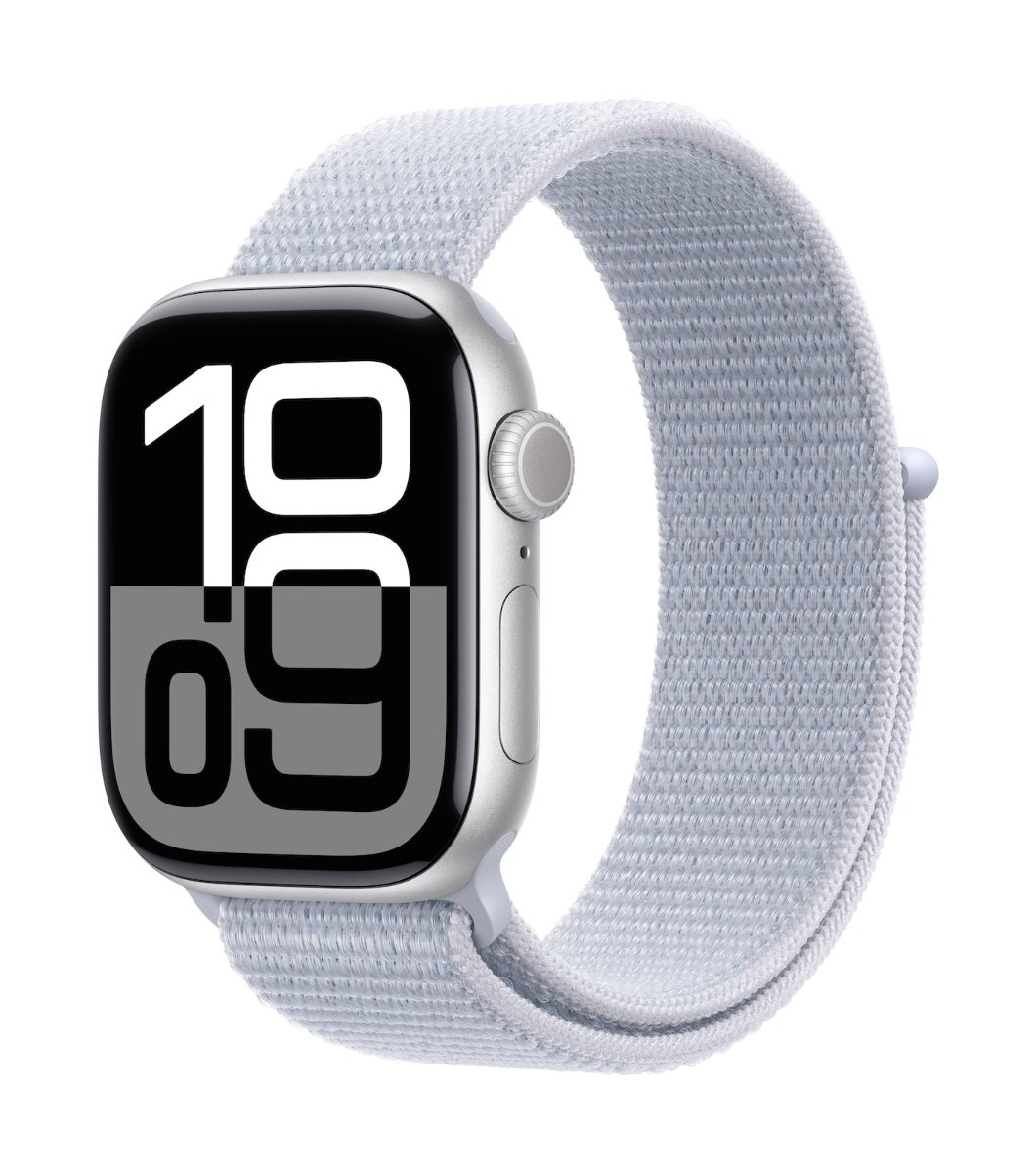 Image Умные часы Apple Watch Series 10 GPS+LTE 42mm MWX53 Silver Aluminium Blue Cloud Sport Loop