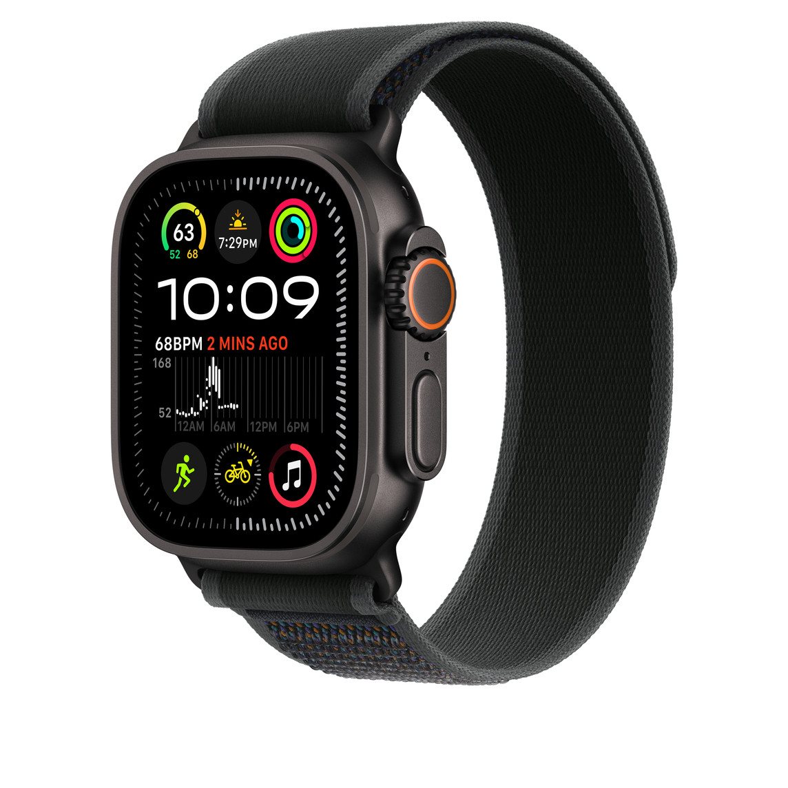 Image Ремешок Apple Original 49mm Black Trail Loop M/L Black Titanium Finish