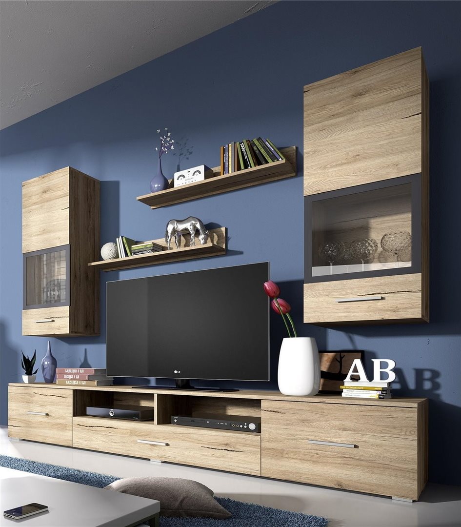 Image Стенка Helvetia Sarah №09 2.1m Sanremo Oak/Anthracite