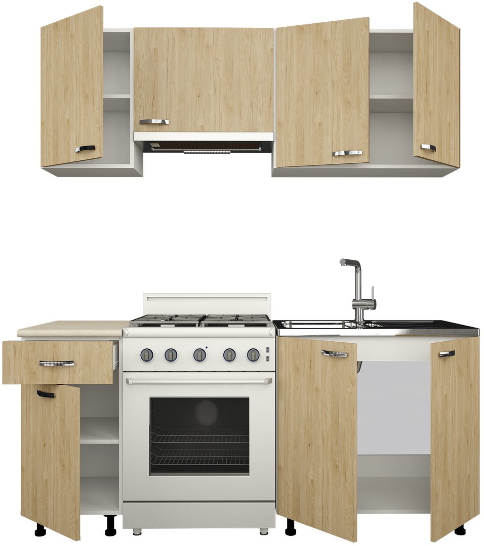 Image Кухня Haaus Sofia 1.8м White/Natural Wood