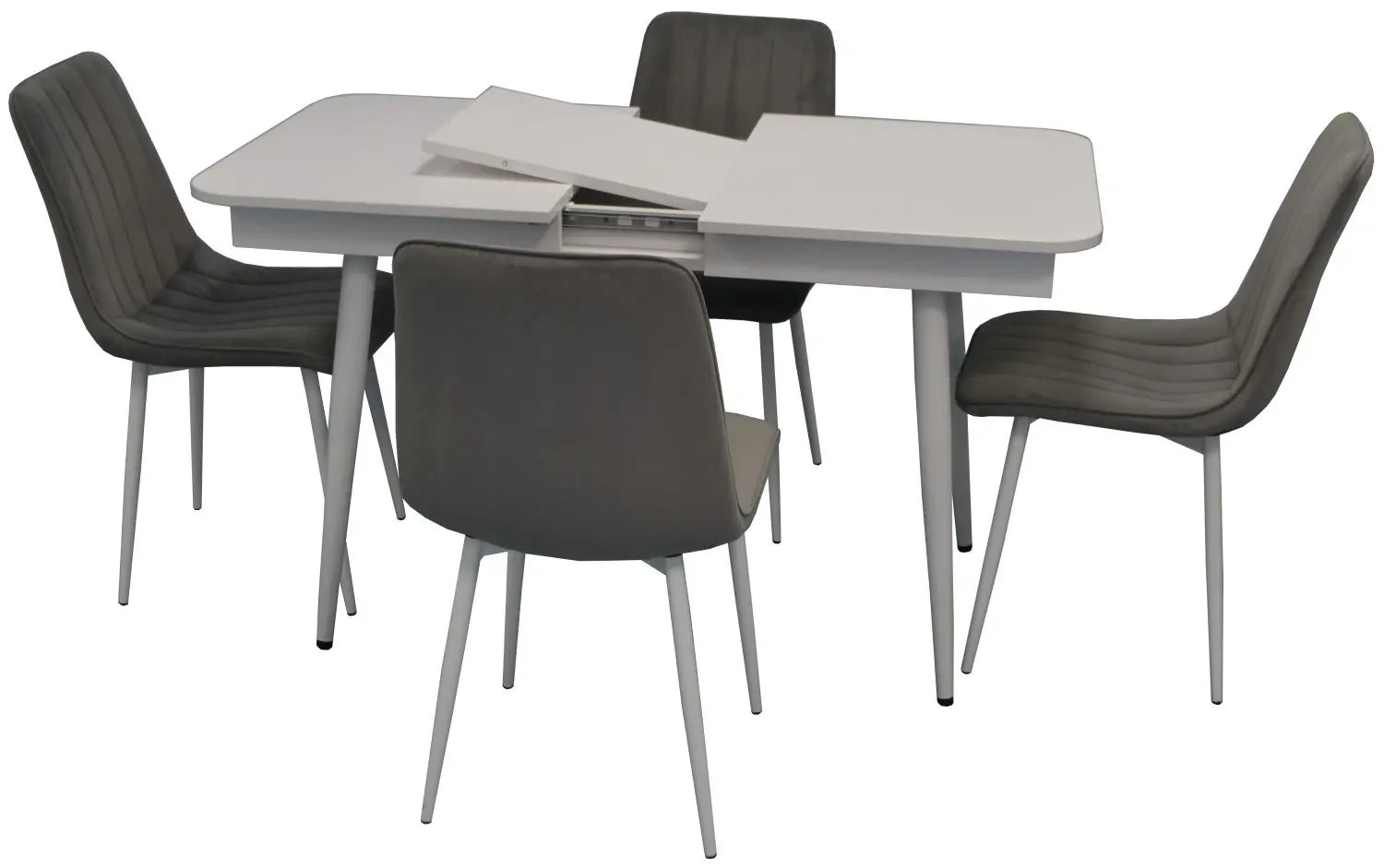 Image Set de bucatarie Evelin DT 431-1R  + 4 scaune  XR-154Wh Light Grey52/Velur