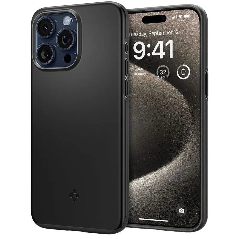 Image Чехол Spigen iPhone 15 Pro Max Thin Fit Black