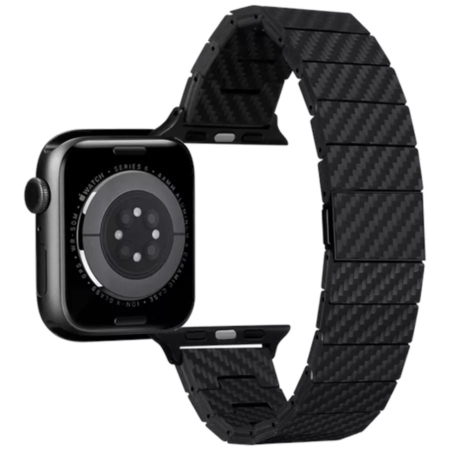 Image Ремешок Pitaka Apple Watch 49/45/44mm Carbon Fiber Black/Grey