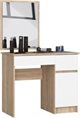 Image Туалетный столик Akord P-2/SL 500x600 Right Sonoma Oak/White