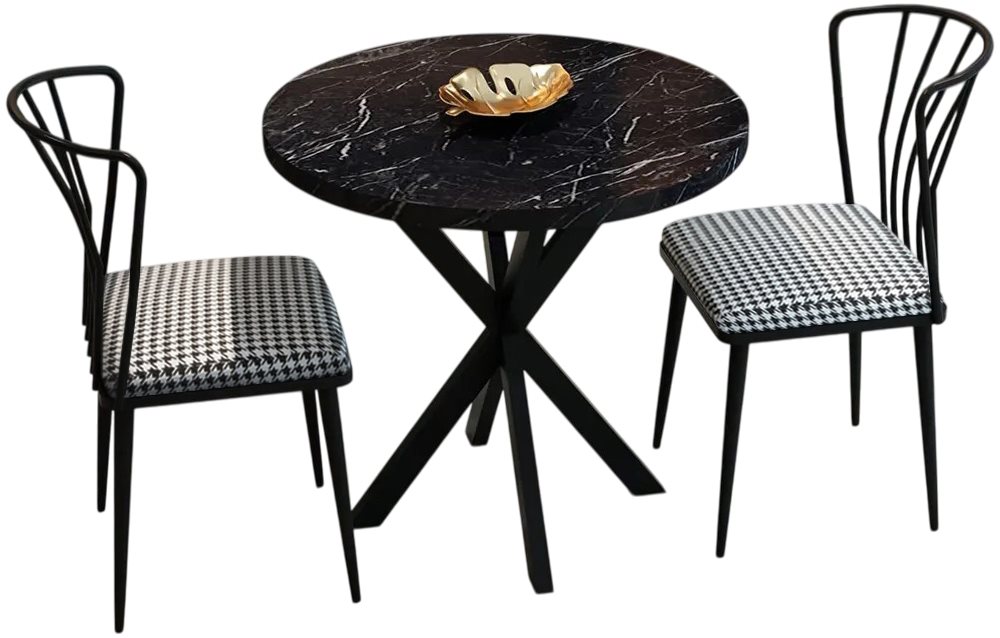 Image Set de bucatarie Prestige Bendir Star Leg 70x75cm 1+2 Dark Marble/Black
