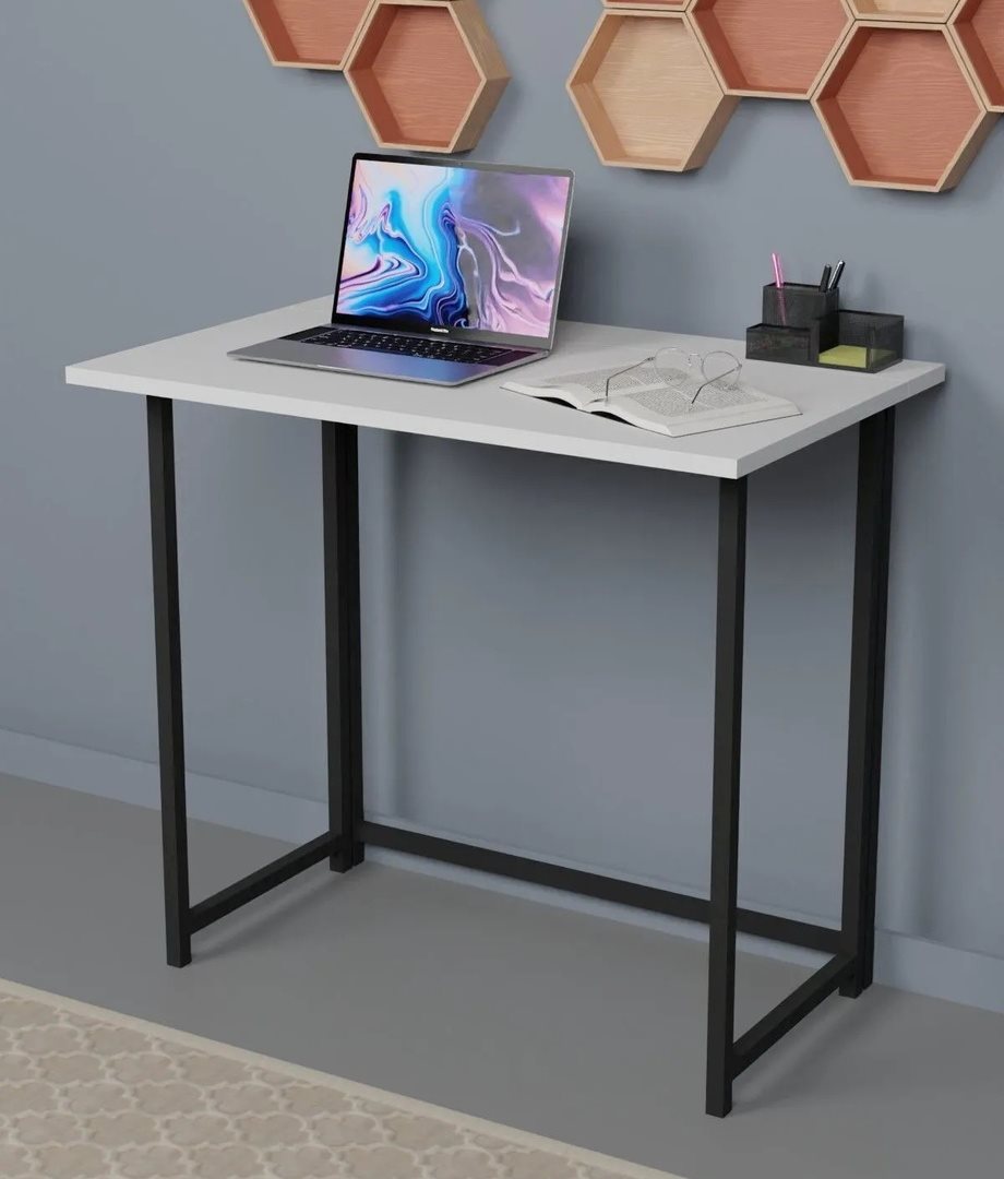 Image Masa de birou Prestige 50x80x72 Foldable White/Black