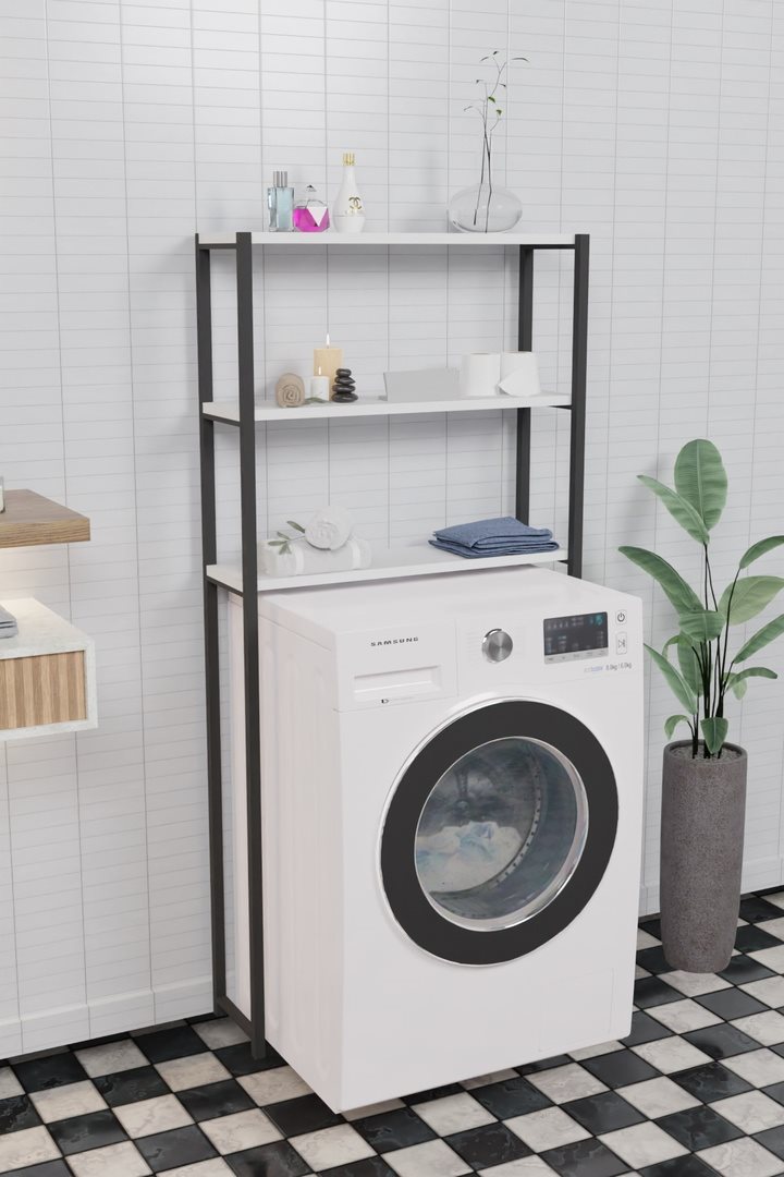 Image Etajera Prestige 70x21x150 3 White/Black