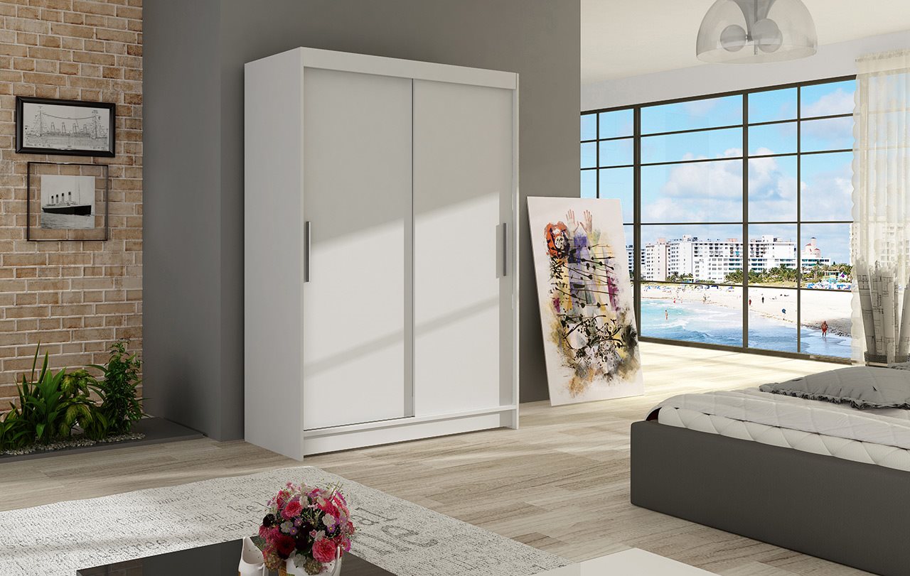 Image Шкаф купе Space Meble Miami I 120x200x58 White Matte