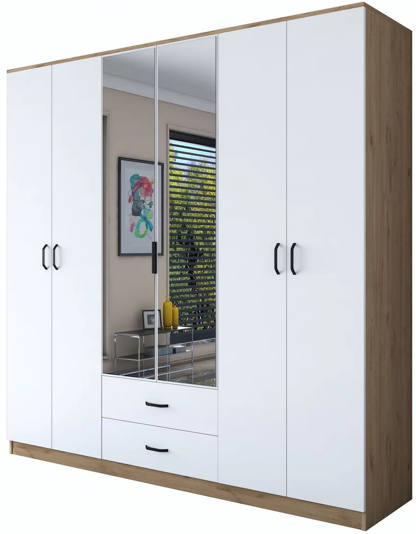 Image Шкаф Mirage Meble BA130 6D2S Walnut/White