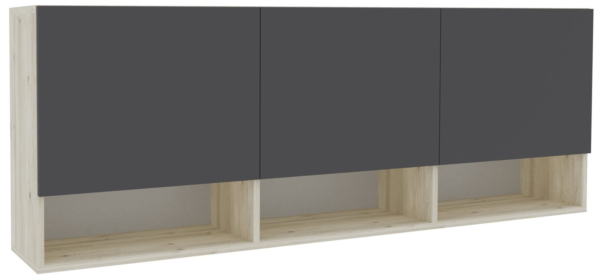 Image Шкаф навесной Haaus Malmo 3D 164x60 cм Anthracite/White Oak