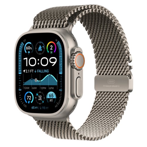 Image Curea Apple Milanese Loop 49mm MXKE3 Natural Titanium L