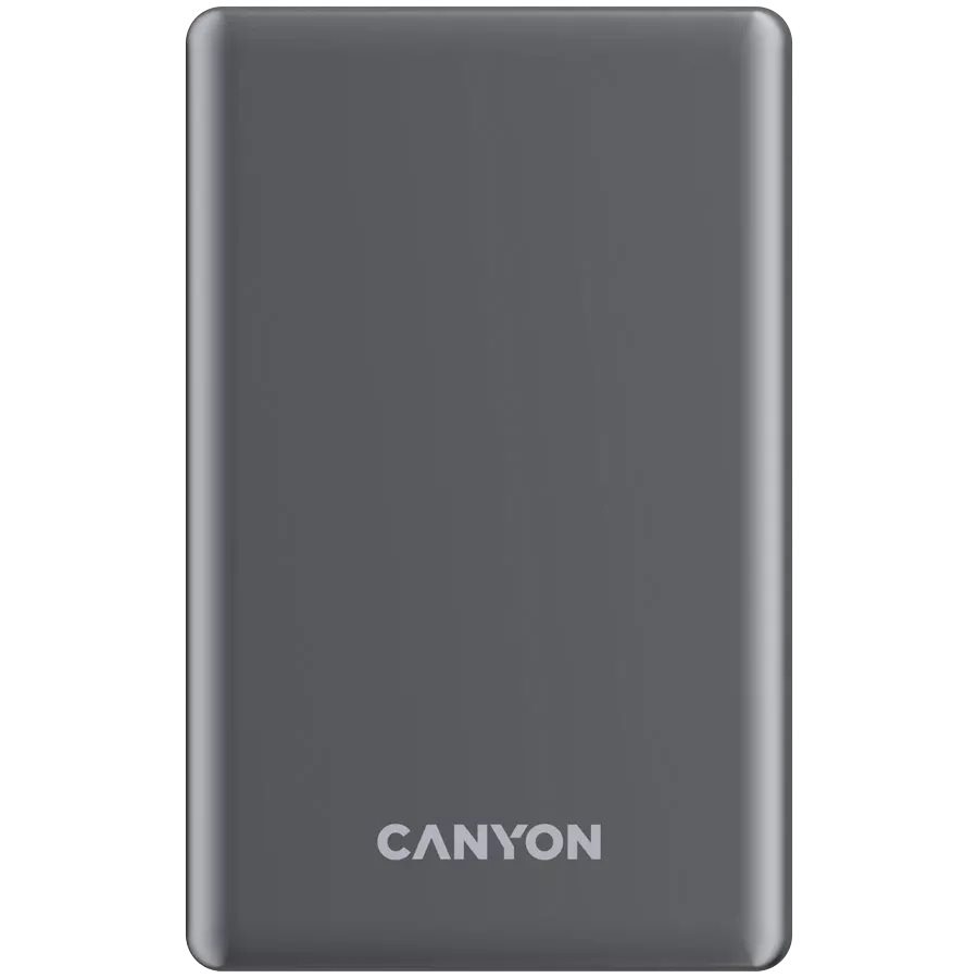 Image Внешний аккумулятор CANYON 505 slim Magsafe 5000 mAh PD20W Dark Grey