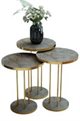 Image Набор журнальных столиков Prestige Gordion Round base 3 Grey Marble/Gold