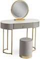 Image Туалетный столик Mebel Elite Sarah Grey/Golden