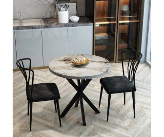 Image Set de bucatarie Prestige Efes Star Leg 70x75cm 1+2 (Gray Marble/Black)