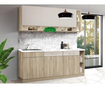 Image Bucatarie Modern Monro 2.0m (Grey Craft Oak/Cashmere)