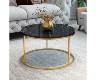 Image Masa pentru reviste Prestige Bendir 60 (Black Marble/Gold)