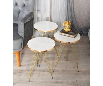 Image Set mese pentru reviste Prestige Ginsburg 3 pcs 330 (White/Gold)