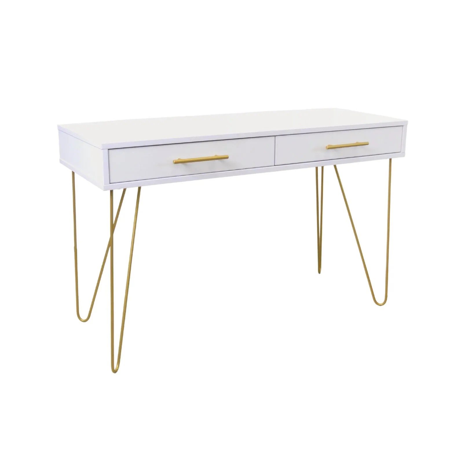 Image Masa auxiliara DP Mia cu sertar (White/Gold)