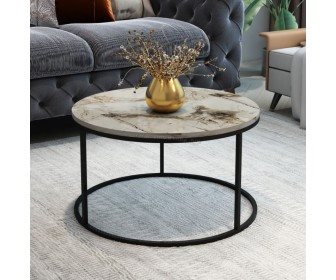 Image Masa pentru reviste Prestige Efes 60 (Gray Marble/Black)