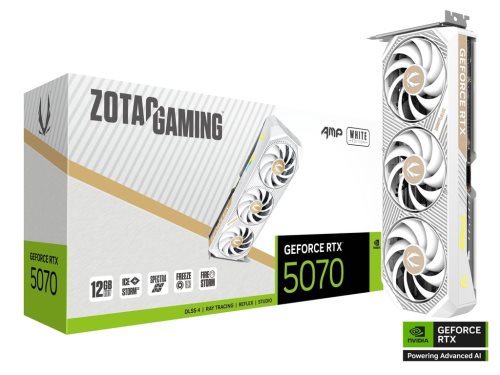 Image Видеокарта ZOTAC GeForce RTX 5070 AMP White Edition / 12GB / GDDR7 / 192bit