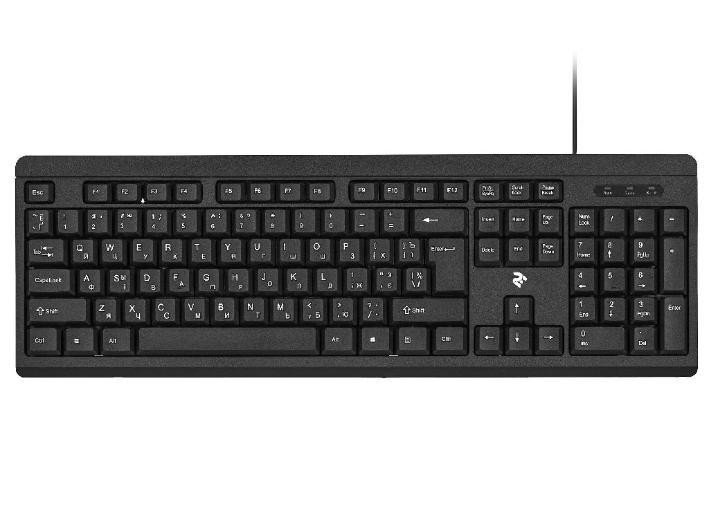 Image Tastatură 2E KS108 - Eng/Rus/Ukr, Black