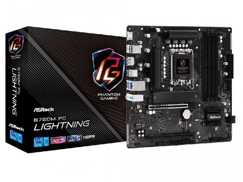 Image Материнская плата ASRock B760M PG LIGHTNING, Socket 1700, 7 Phases, Intel B760  CPU graphics HDMI