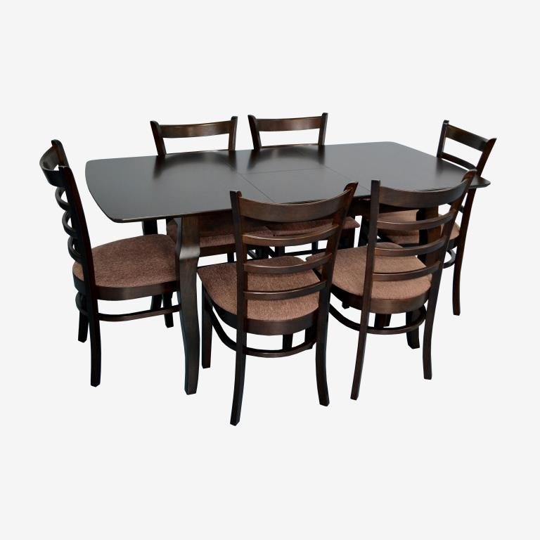 Image Комплект для кухни Evelin HV-29V Chocolate + 6 стульев COCO Chocolate, F-789 Brown