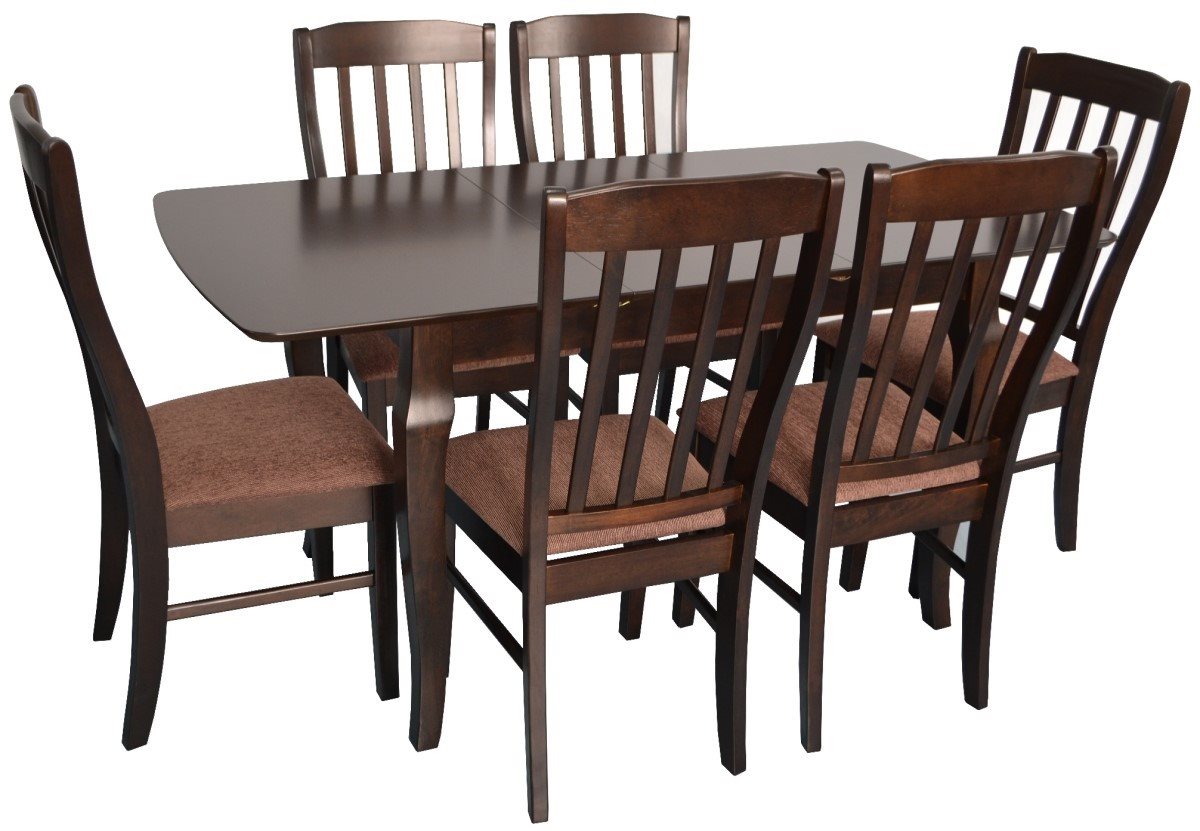 Image Set de bucătărie Evelin  HV-29V Chocolate + 6 scaune Wenyi Chocolate, F-789 Brown