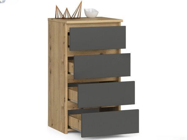 Image Комод Akord CL4 40 4SZ (Artisan Oak/Graphite Gray)