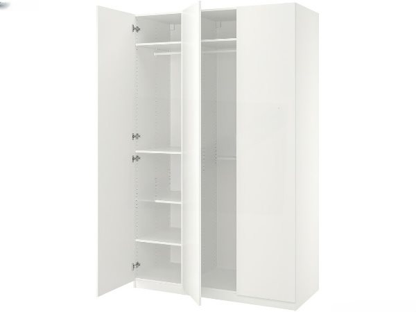 Image Dulap Ikea Pax/Forsand 7 rafturi/3 bare 150x60x236 (Alb)