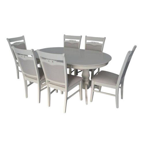 Image Комплект для кухни Evelin HV-33V Light Creme + 6 стульев HV-3167 Light Creme/NV-1WP