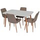 Image Комплект для кухни Evelin DT 405-1 + 4 стула XR-154 WO  Light Beige 8 (velur)