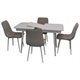 Image Set de bucătărie Evelin DT 431-1R  + 4 scaune XR-154Wh Light Grey47, velur